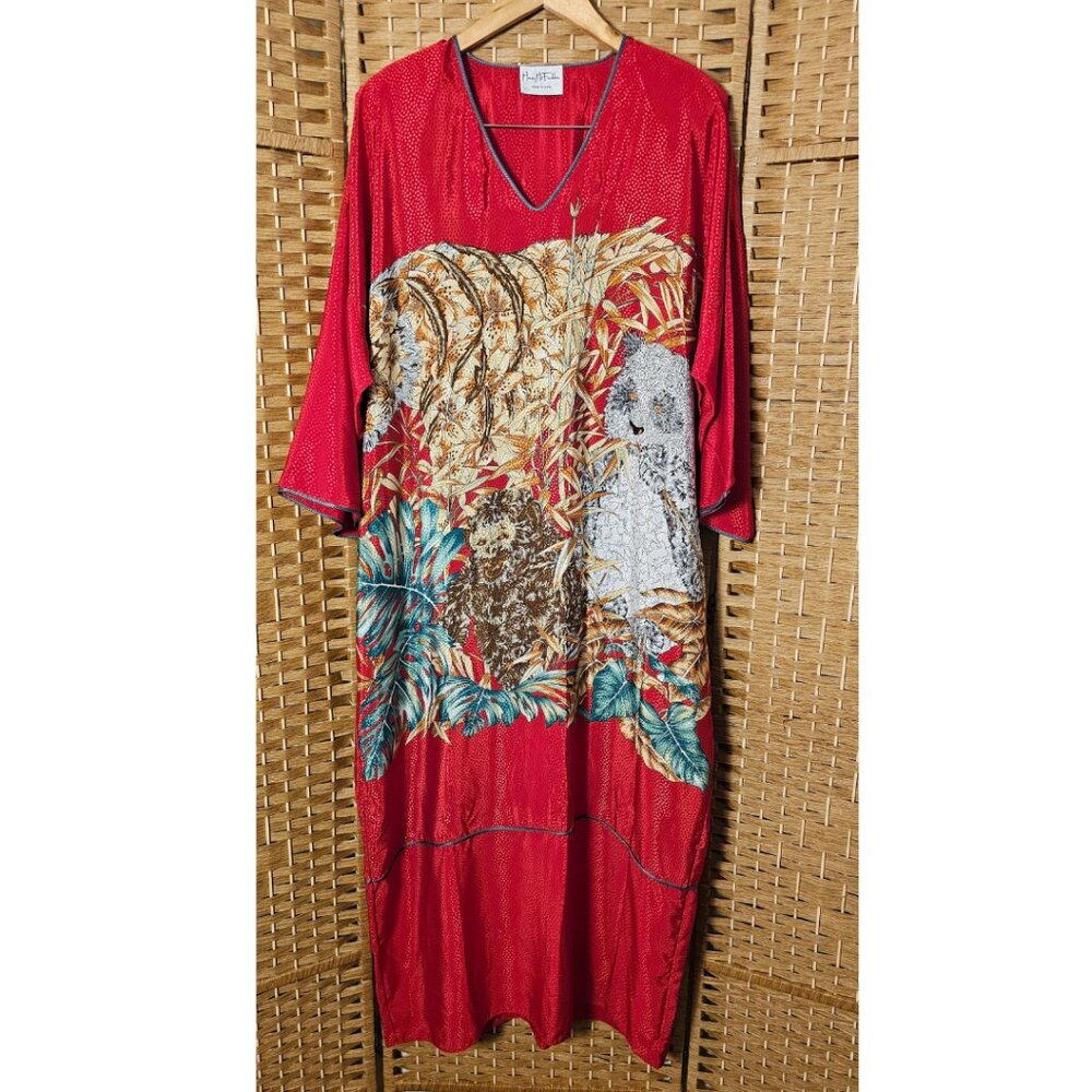 Mary Mc Fadden Vintage Red Kaftan OS